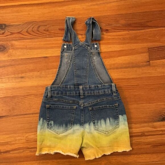 Jordache Denim Dip Dye Overall Shortalls Girl's Size M (7-8) Casual Boho - Picture 3 of 14